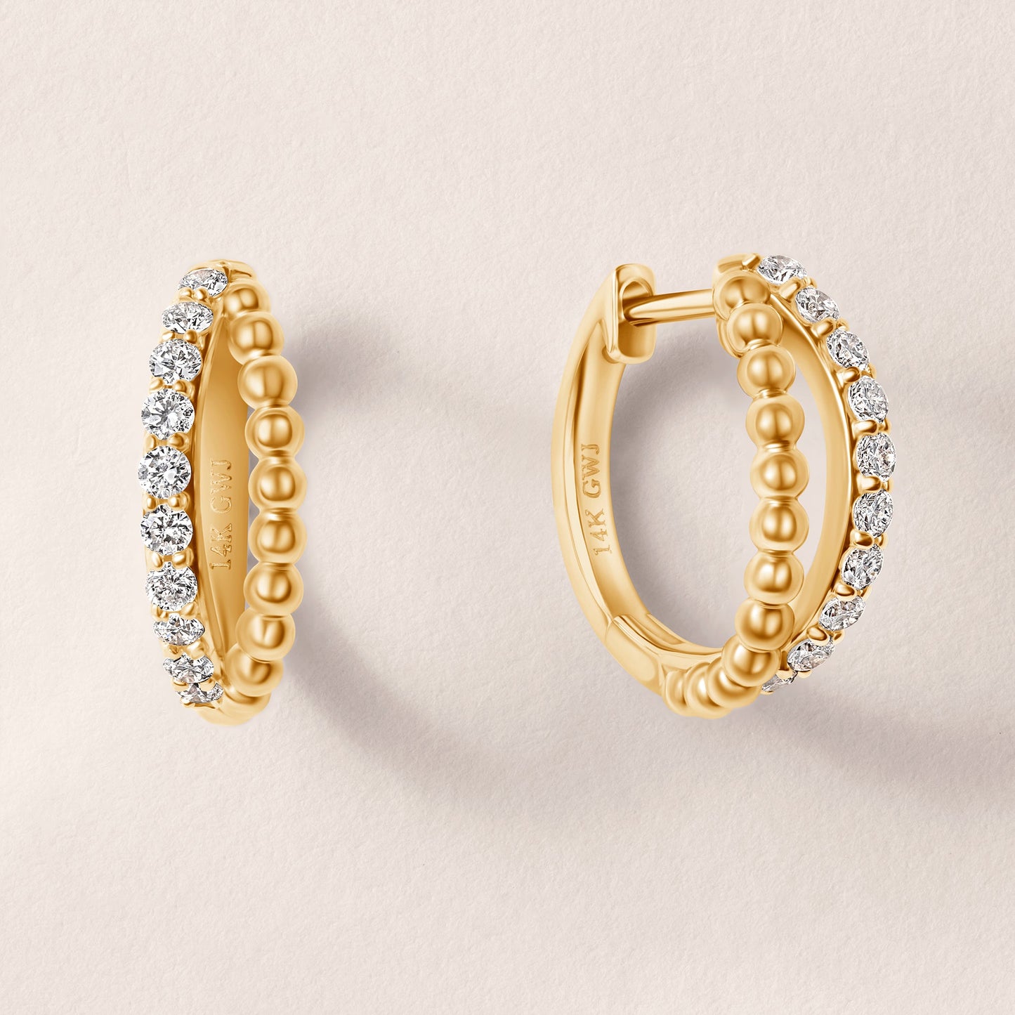 Connie's 14k Yellow Gold Lab Diamond Huggies