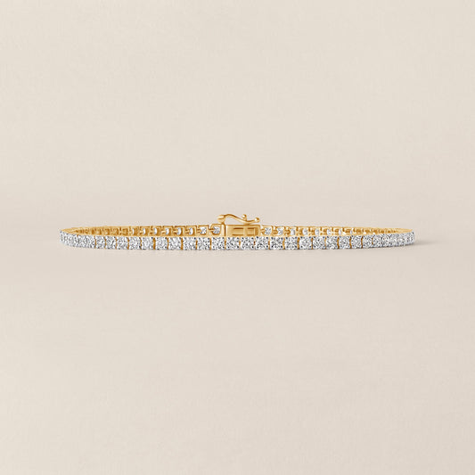 3.08 CTS 14k Yellow Gold Lab Diamond Tennis Bracelet