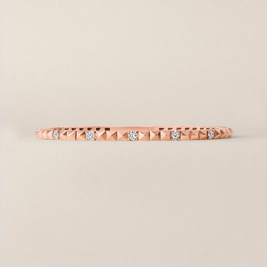 Rose Gold Lab Diamond Flex Pyramid Bangle