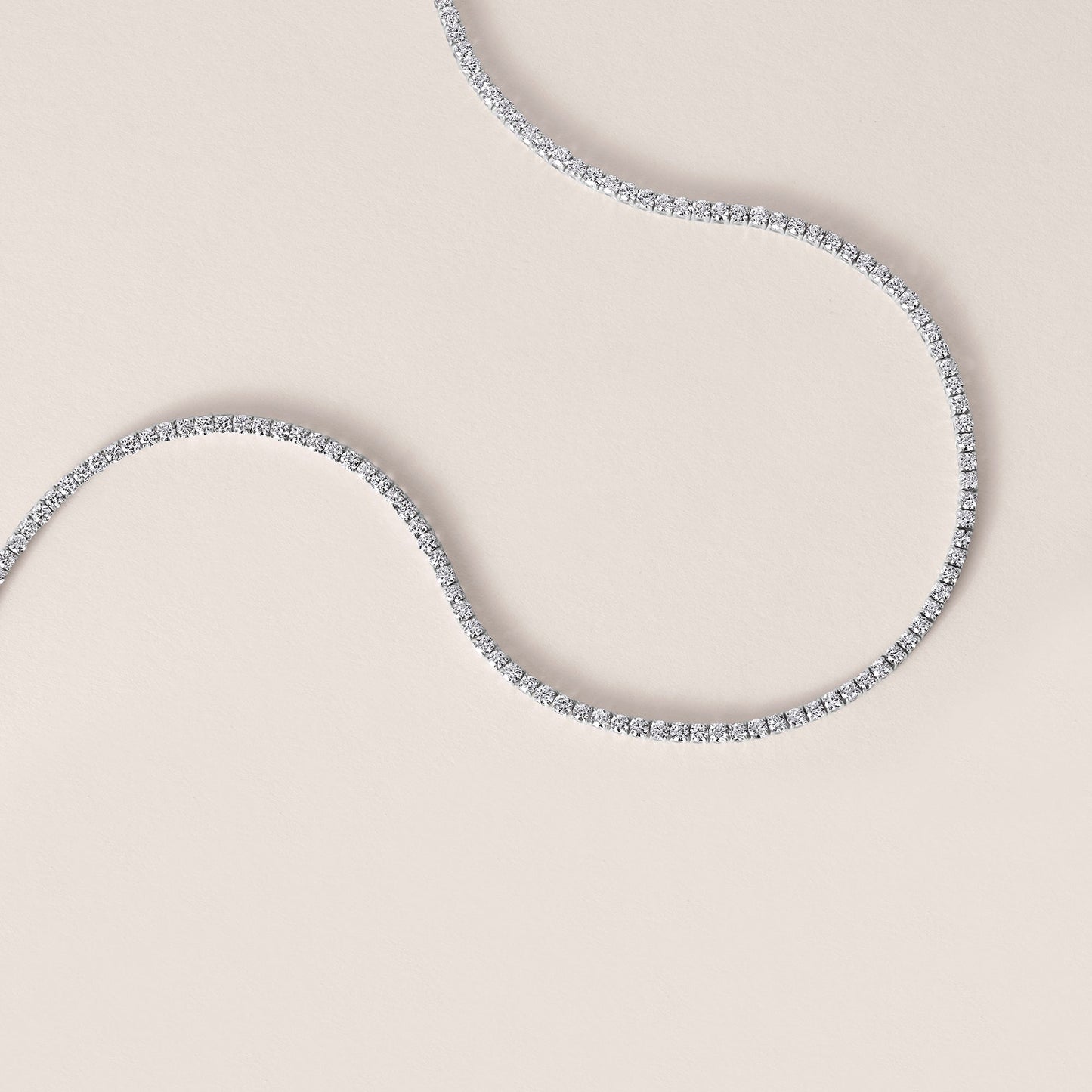 6.90 Lab Diamond 14k White Gold Tennis Necklace