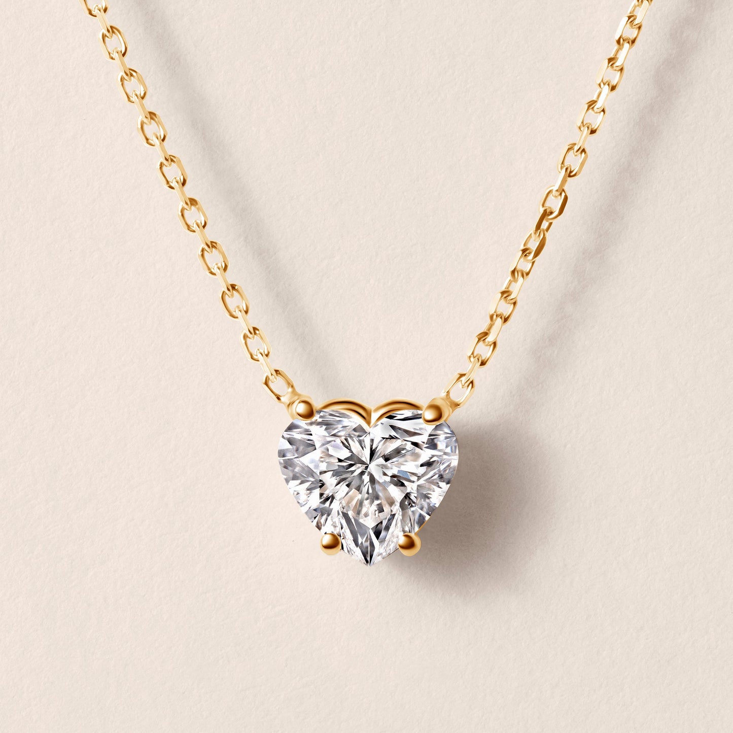 14k Yellow Gold Cathy's Heart Lab Diamond Necklace