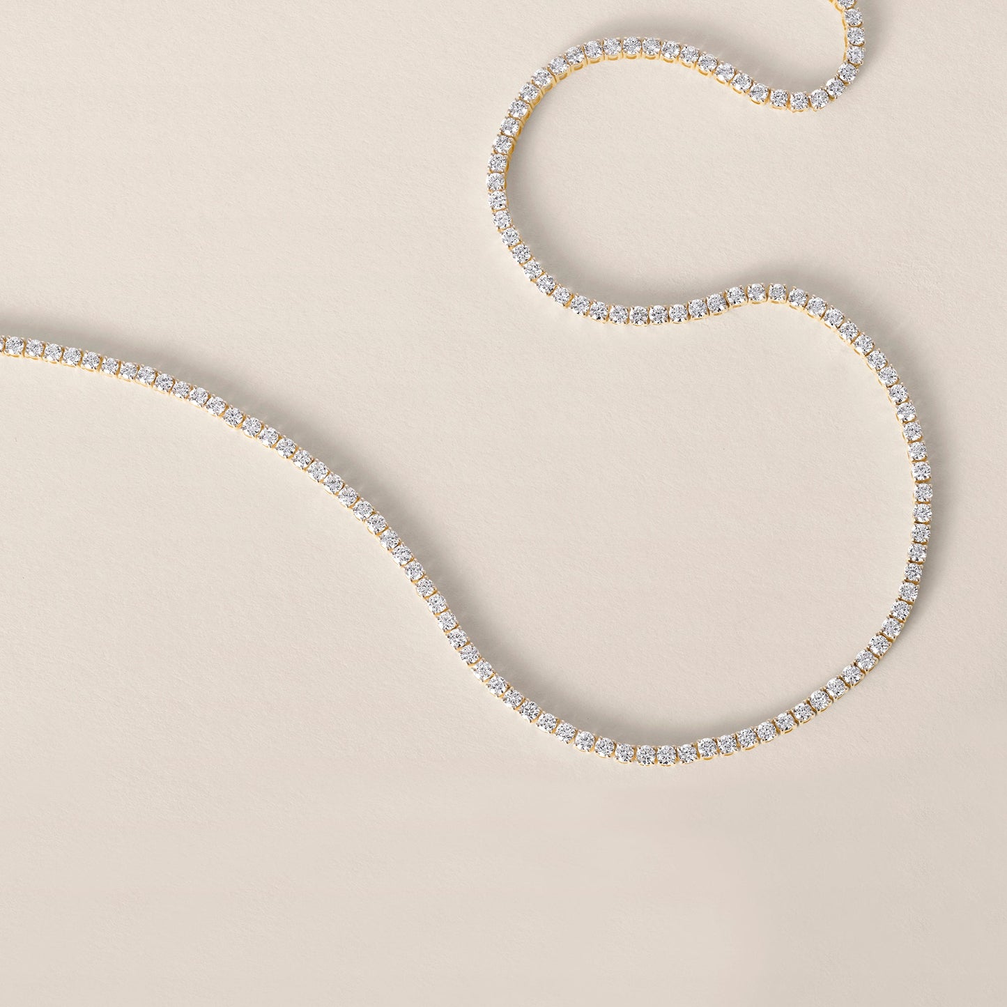 7.00 CTS 14k Yellow Gold Lab Diamond Tennis Necklace