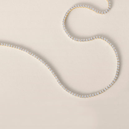 7.00 CTS 14k Yellow Gold Lab Diamond Tennis Necklace