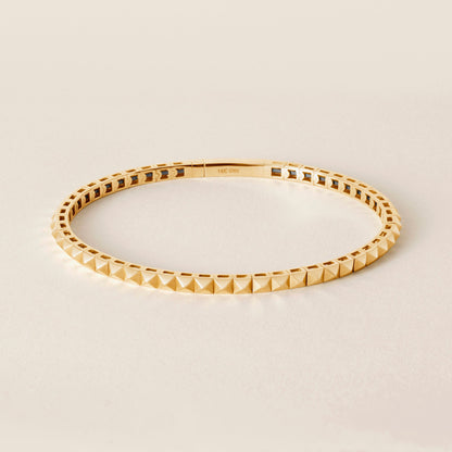 Yellow Gold Pyramid Flex Bangle