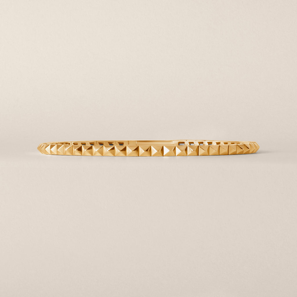 Elegant Gold Pyramid Stud Bangle