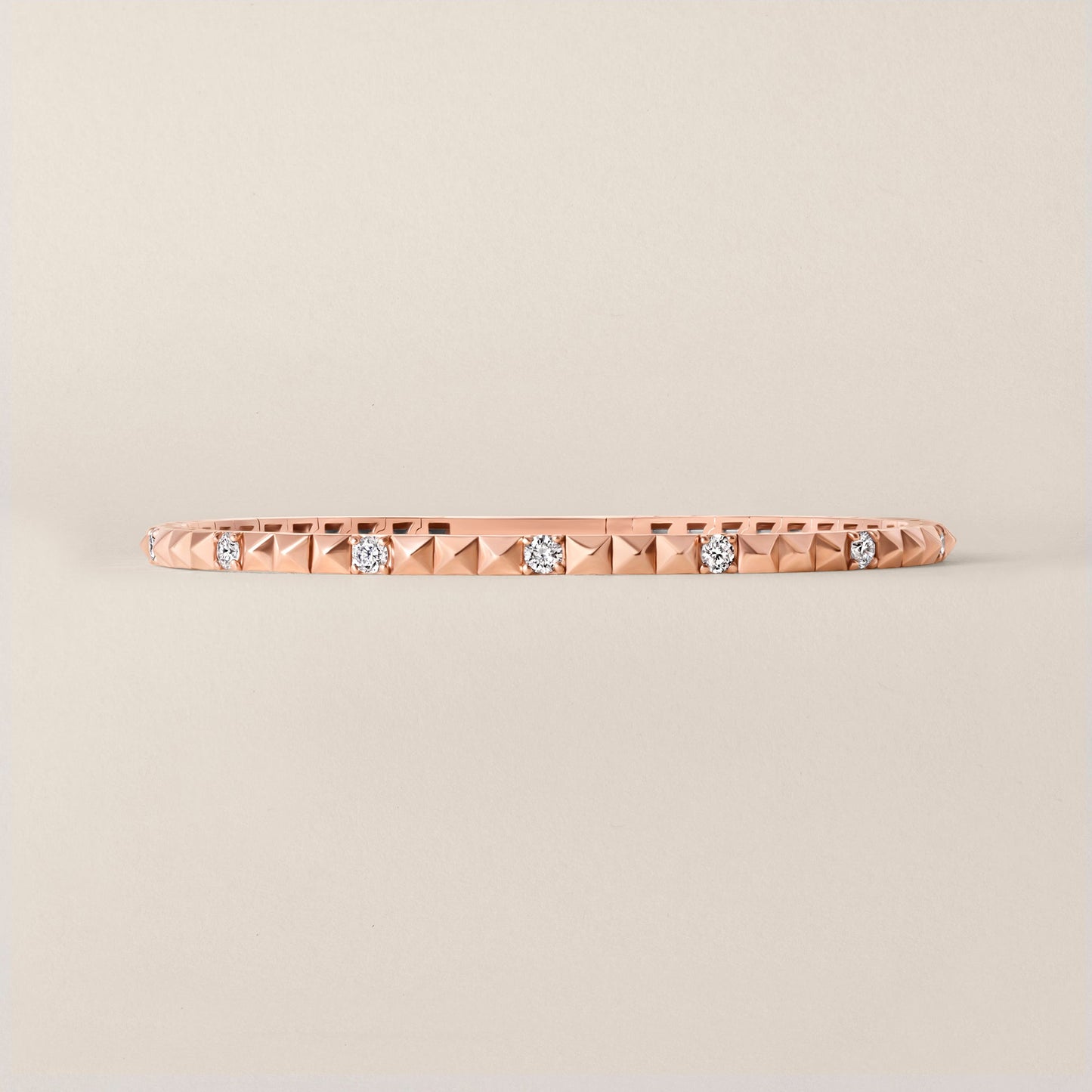 Rose Gold Lab Diamond Flex Pyramid Bangle