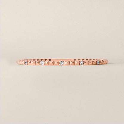 Rose Gold Lab Diamond Flex Pyramid Bangle
