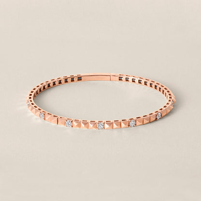 Rose Gold Lab Diamond Flex Pyramid Bangle