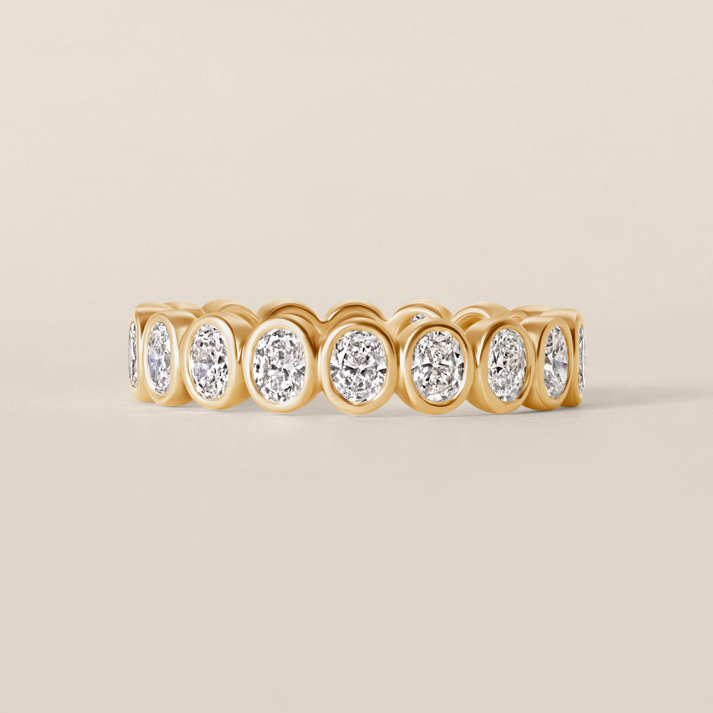 14k Yellow Gold Lab Diamond Bezel Eternity Band