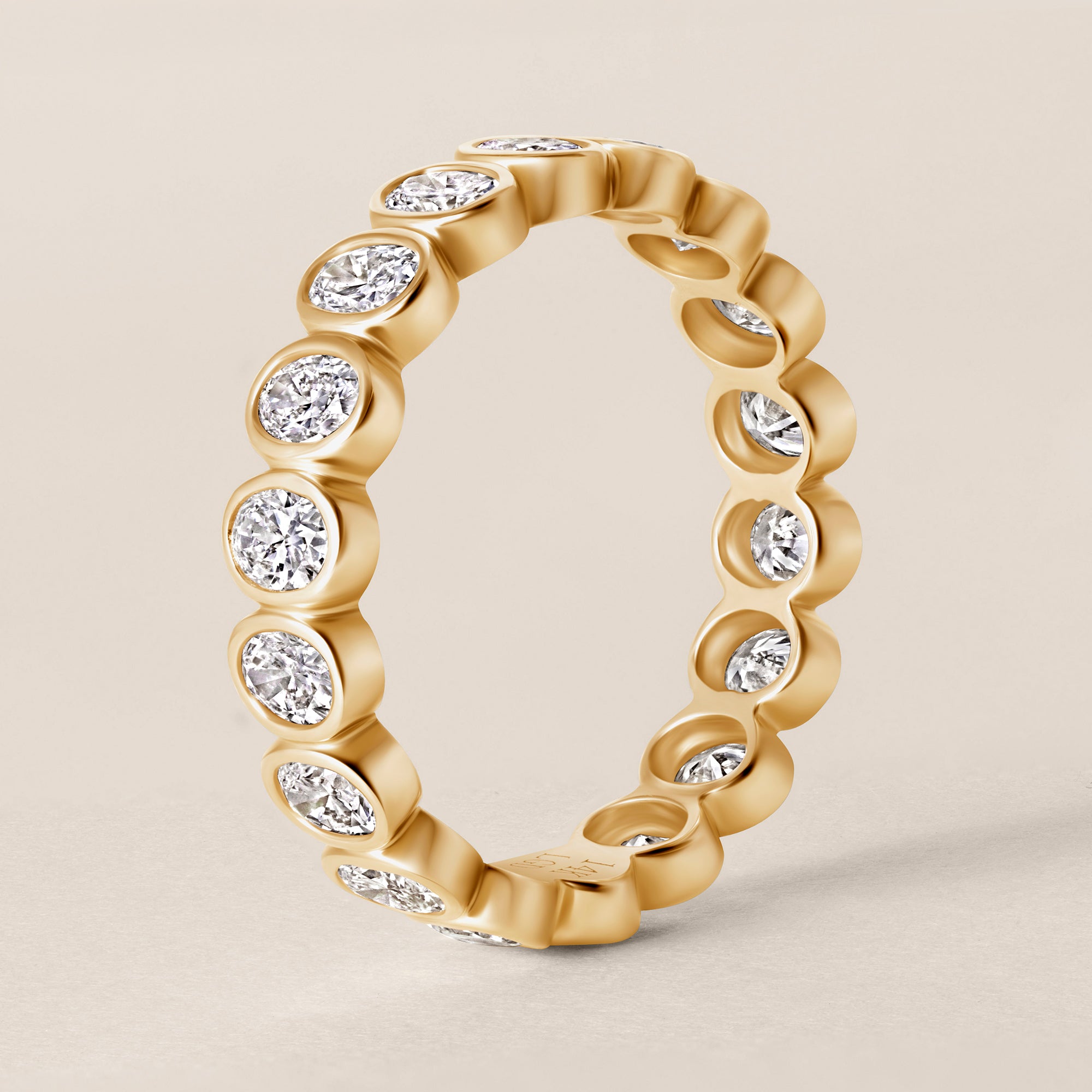 14k Yellow Gold Lab Diamond Bezel Eternity Band