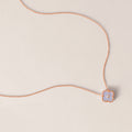 14k Rose Gold Diamond Clover Mother of Pearl Necklace