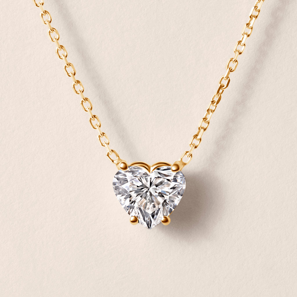 14k Yellow Gold Cathy's Heart Lab Diamond Necklace