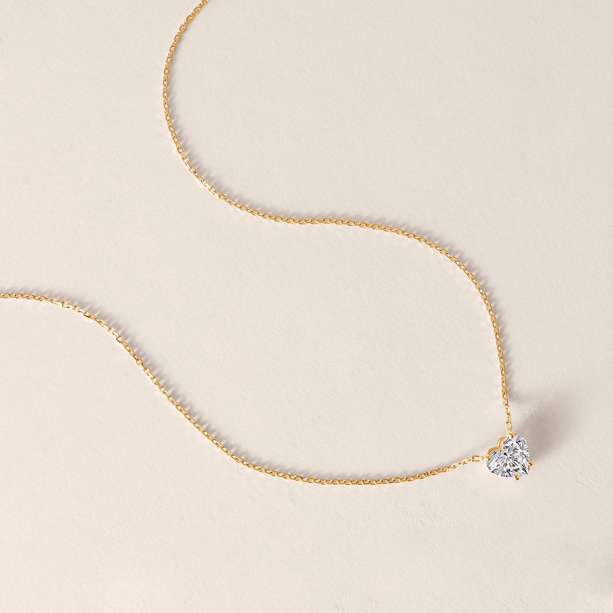 14k Yellow Gold Cathy's Heart Lab Diamond Necklace