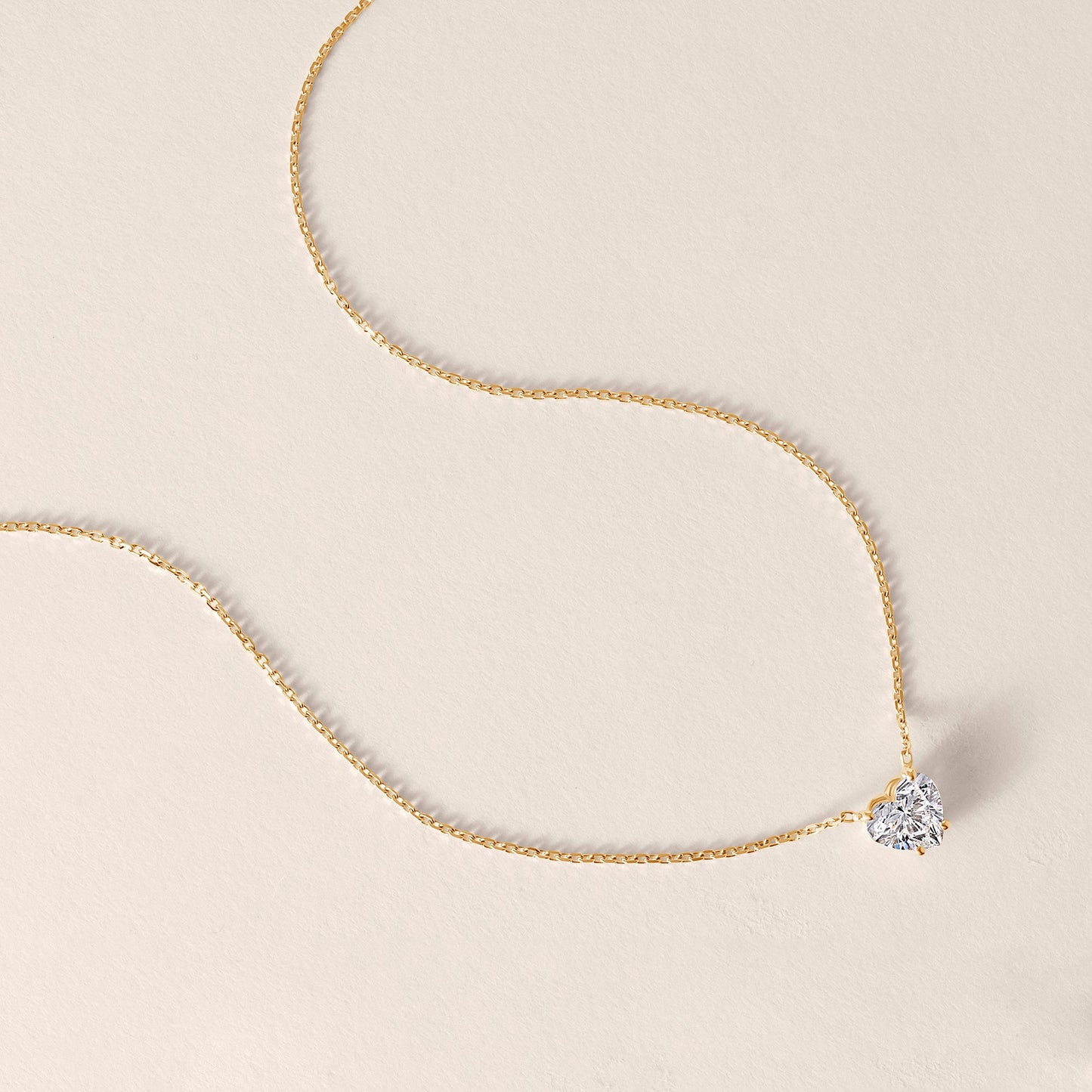 14k Yellow Gold Cathy's Heart Lab Diamond Necklace