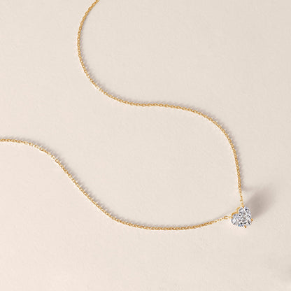 14k Yellow Gold Cathy's Heart Lab Diamond Necklace