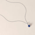 14k White Gold Diamond Sapphire Necklace
