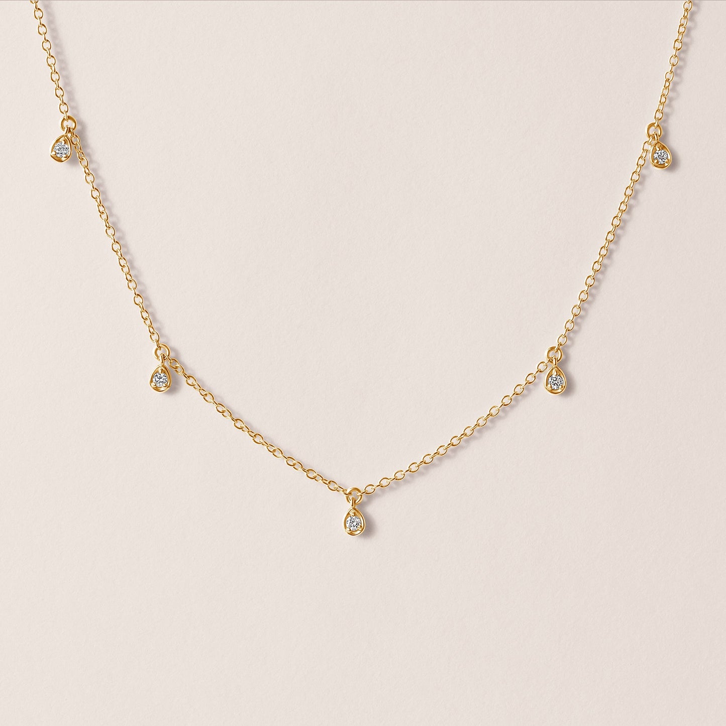 Multi Drop Lab Diamond Necklace