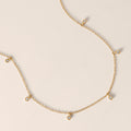14K Yellow Gold Lab Diamond Drop Necklace