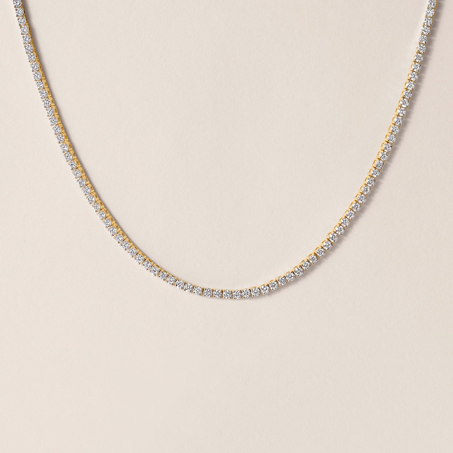 7.00 CTS 14k Yellow Gold Lab Diamond Tennis Necklace