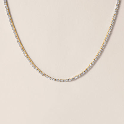 7.00 CTS 14k Yellow Gold Lab Diamond Tennis Necklace