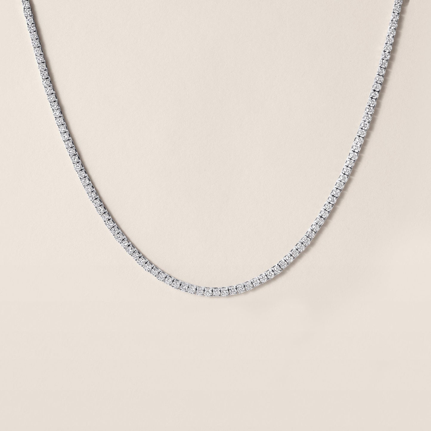 6.90 Lab Diamond 14k White Gold Tennis Necklace