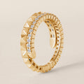 Gold Geometric Wrap Ring with Lab Diamond Accents